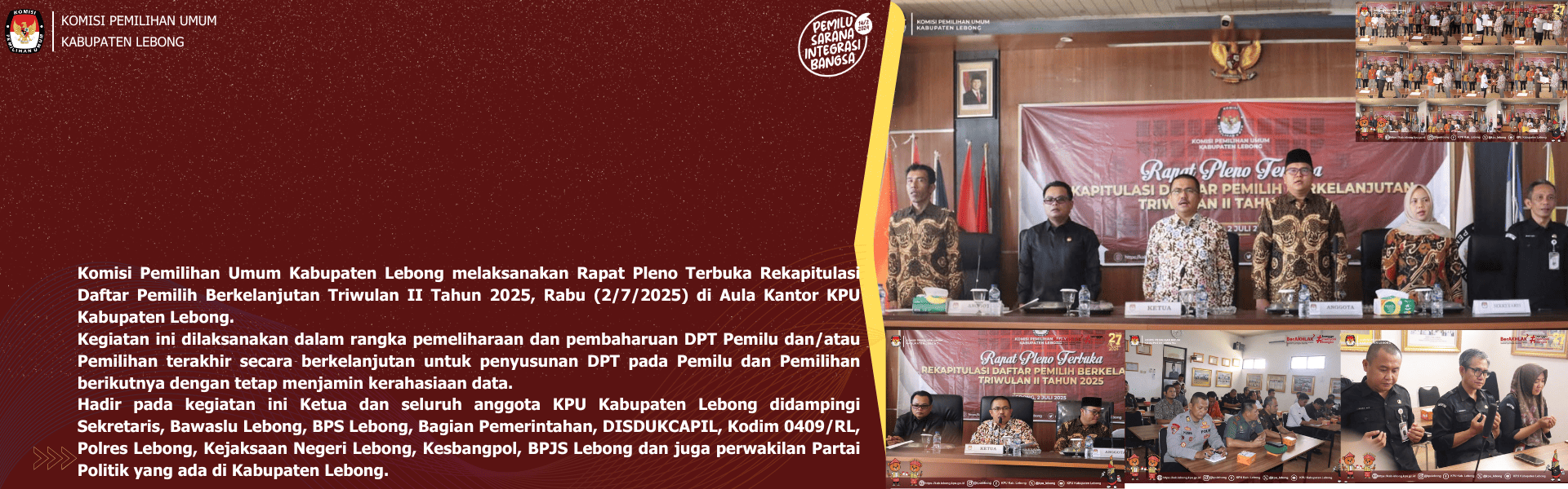Rapat Pleno Terbuka Rekapitulasi PDPB Triwulan II Tahun 2025