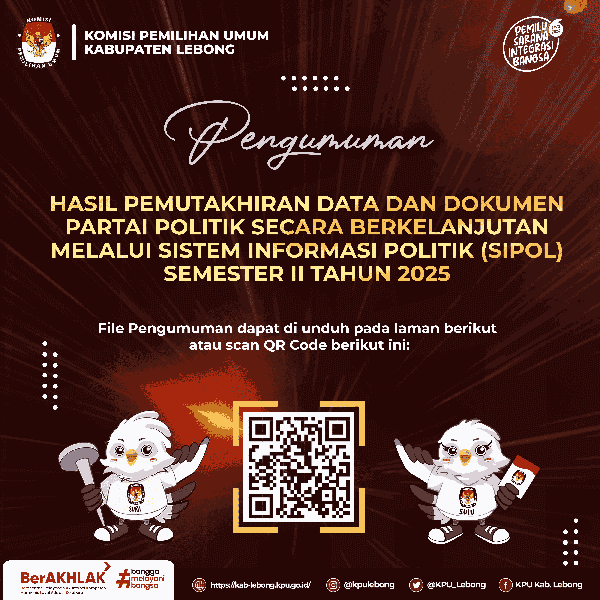Hasil Pemutakhiran Data dan Dokumen Parpol Semester II Tahun 2025
